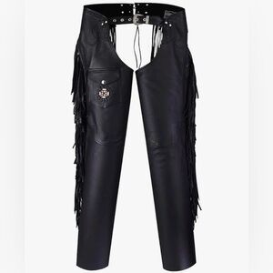 Black Fringed Chaps